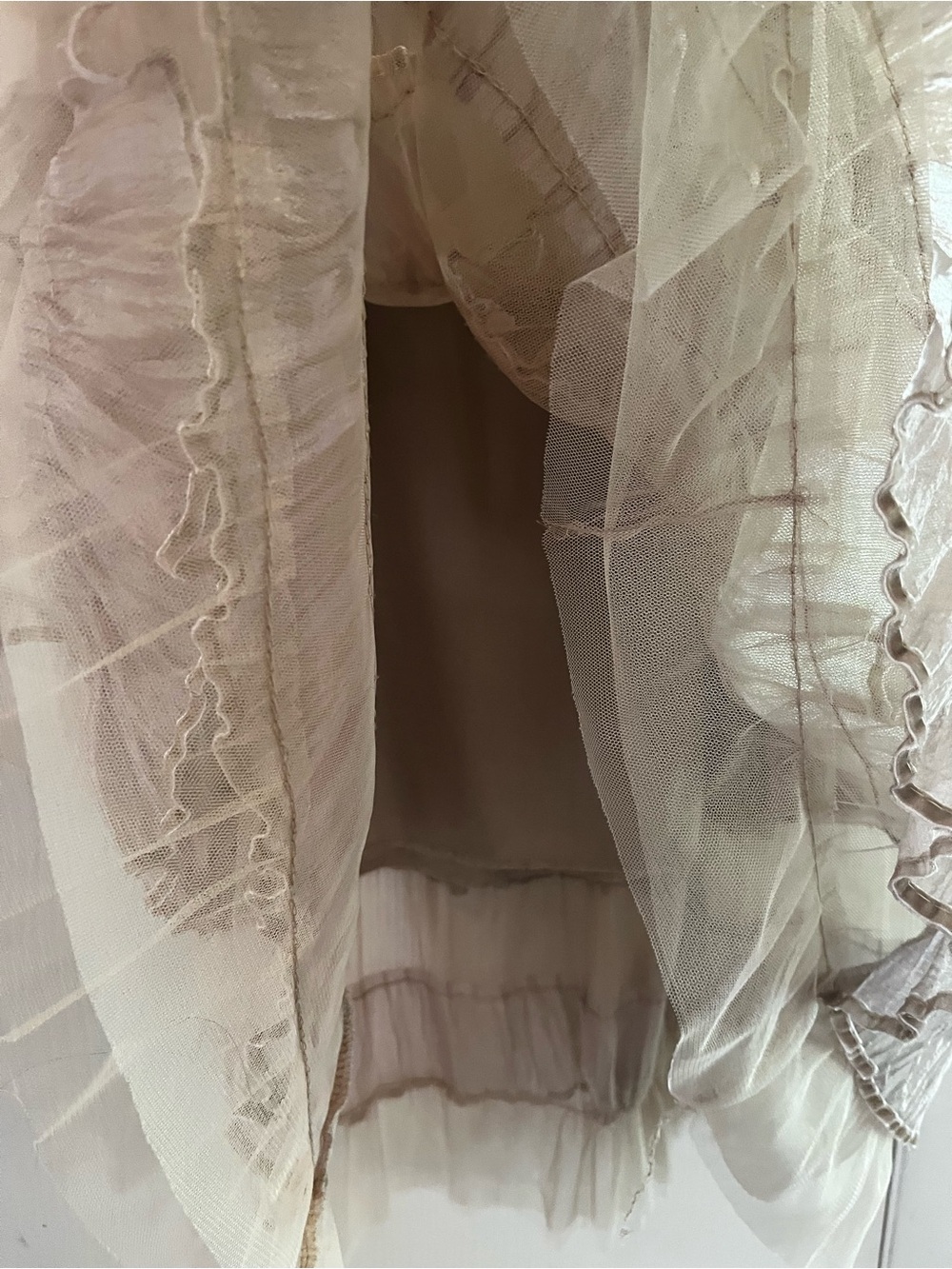 Boho Western Organza Layered Lace Chiffon Tiered Party Cocktail Maxi Skirt XL - Picture 4 of 6